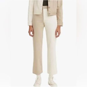 Levi's Women's Ribcage Straight Ankle Two Tone Beige Jeans NWT